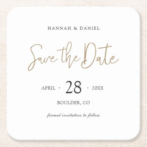 Save the Date Coaster with Modern Typography