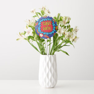 Save the Date Comic Heroes Balloon