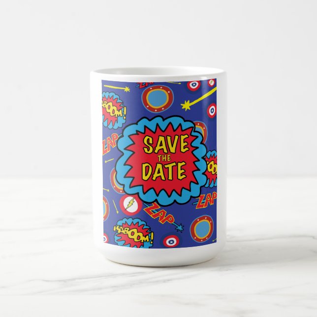 Save the Date Comic Heroes Color Morph Mug (Center)