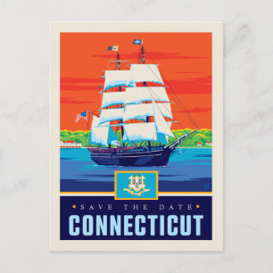Save the Date Connecticut Invitation Postcard