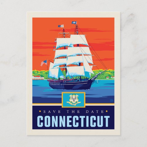 Save the Date  Connecticut Invitation Postcard