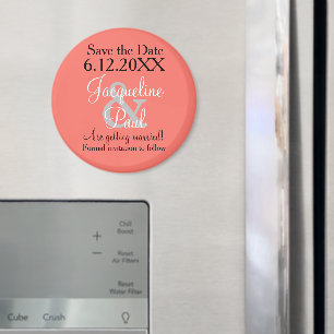 Save the Date Coral Magnets