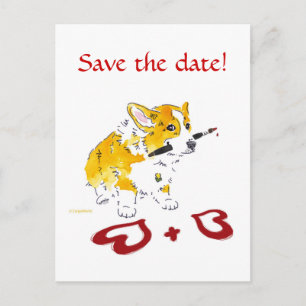 Save the Date! Corgi Postcard