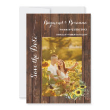 Save the Date Country Greenery Sunflowers