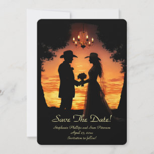 Save the Date Country Western Cowboy Cowgirl  Invitation
