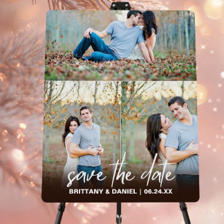 Save The Date Couple Collage Foam Board