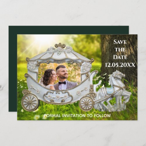 Save the Date _ Couple in the Carriage _ Photo Invitation
