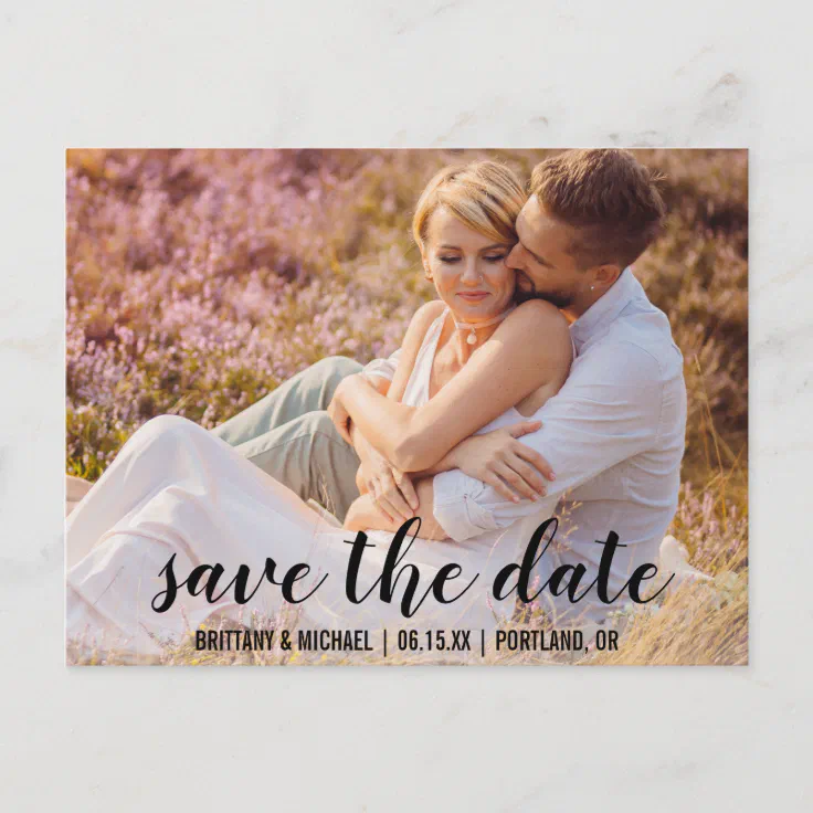 Save The Date Couple Photo Engagement Announce BT Postcard | Zazzle