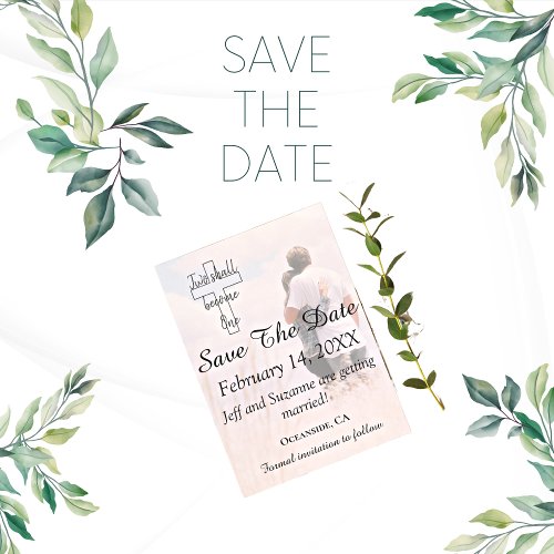 Save The Date Couple Photo Wedding Announcement