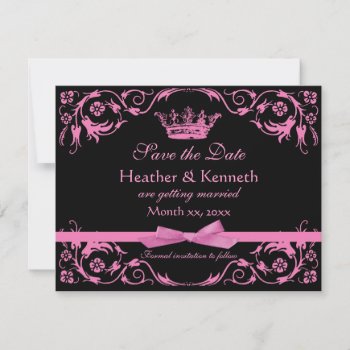 Save The Date Crown Pink by TimeEchoArt at Zazzle