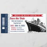 Save the Date Cruise Boarding Pass Invitation