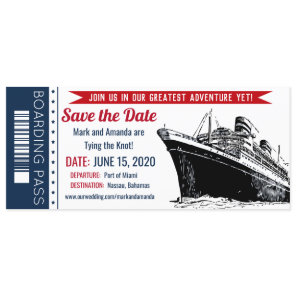 Save the Date Cruise Boarding Pass Invitation