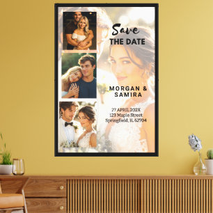 Save the Date Custom Collage on Canvas Print