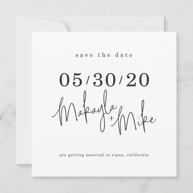 SAVE THE DATE custom design for Makayla + Mike Invitation (Front)