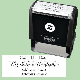 Save the Date Custom Name Return Address  Self-inking Stamp