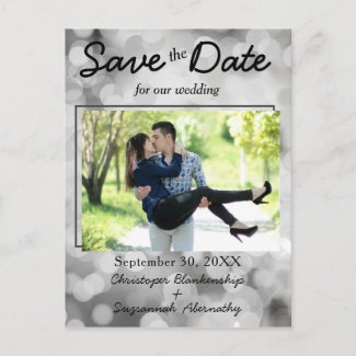  Save The Date Custom Photo Bokeh Wedding