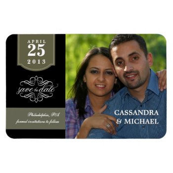 Save The Date - Custom Photo Wedding Announcement Magnet by SquirrelHugger at Zazzle