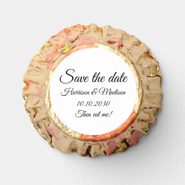Save the Date custom script wedding announcement Reese's Peanut Butter Cups (Front)
