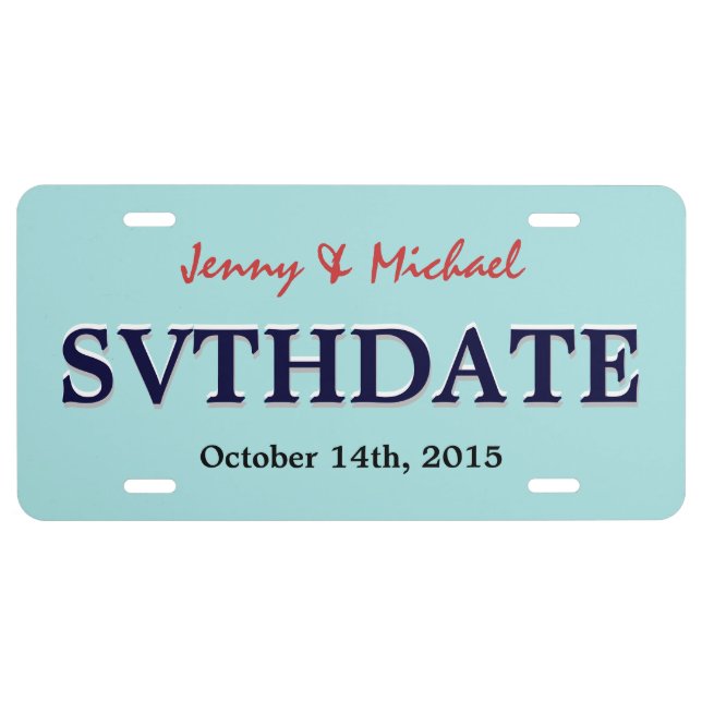 Save the Date - Custom Wedding License Plate (Front)