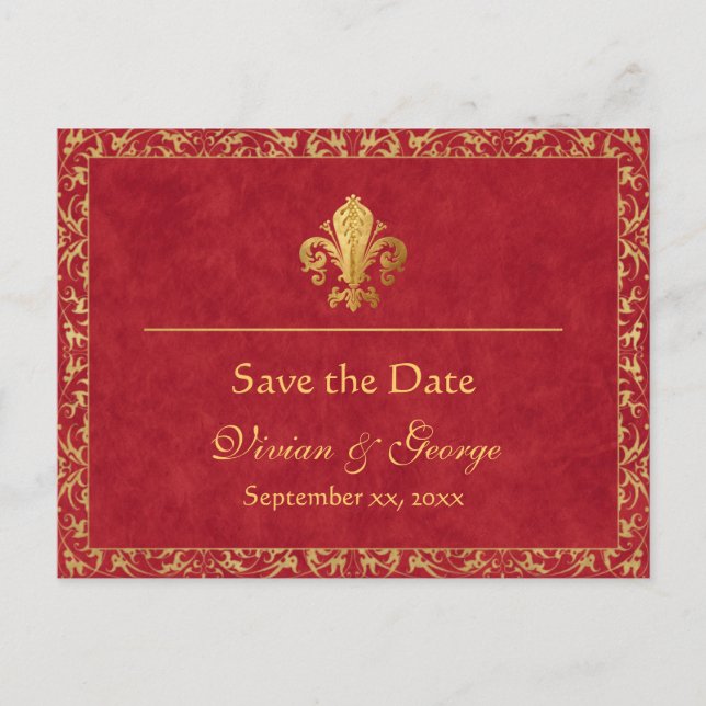Save the Date Customizable Announcement Postcard (Front)