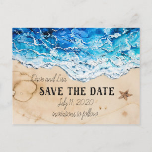 Save the Date customizable beach postcard