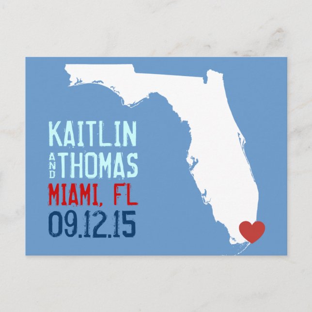 Save the Date - Customizable - Florida Announcement Postcard (Front)