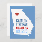 Save the Date - Customizable - Georgia Announcement Postcard (Front/Back)