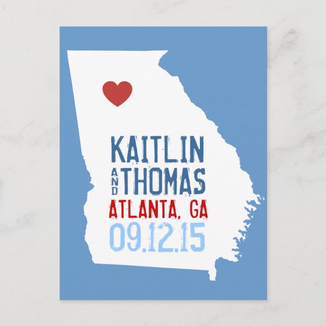 Save the Date - Customizable - Georgia Announcement Postcard (Front)