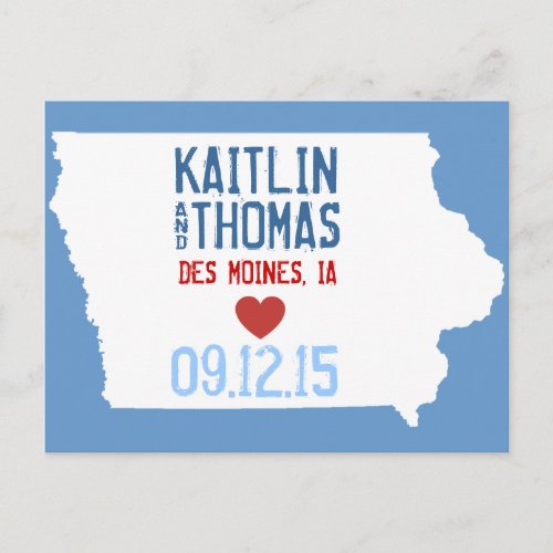 Save the Date _ Customizable _ Iowa Announcement Postcard