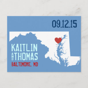 Save the Date - Customizable - Maryland Announcement Postcard