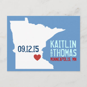 Save the Date - Customizable - Minnesota Announcement Postcard