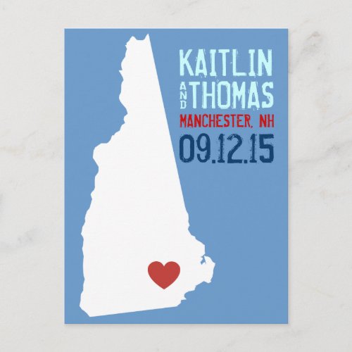 Save the Date _ Customizable _ New Hampshire Announcement Postcard
