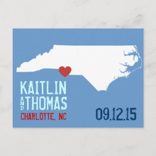 Save the Date - Customizable - North Carolina Announcement Postcard