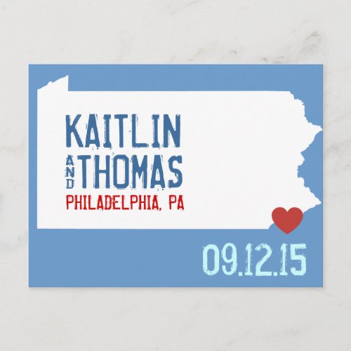 Save the Date _ Customizable _ Pennsylvania Announcement Postcard