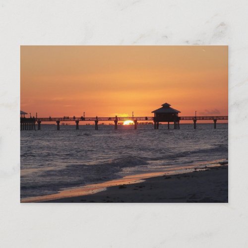 Save the DateCustomizable Sunset Beach Announcement Postcard