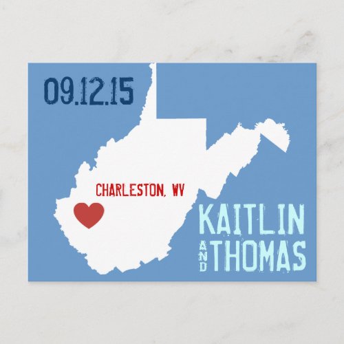 Save the Date _ Customizable _ West Virginia Announcement Postcard