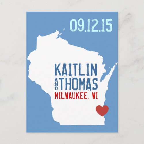 Save the Date _ Customizable _ Wisconsin Announcement Postcard