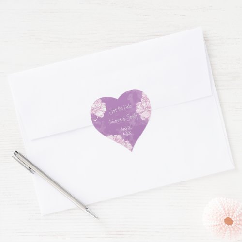 Save the Date Customize Flower Floral Heart Sticker