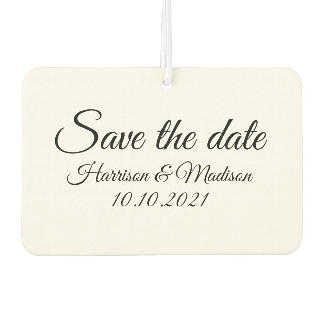 Save the Date, customize text Wedding Announcement Air Freshener (Front)