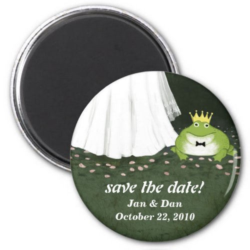 Save the Date Cute Frog Prince Wedding Custom Magnet