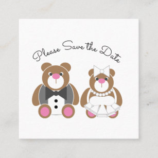 Save the date cute teddy bear calling card