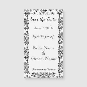Save the Date Daisy Damask Custom Magnetic Card