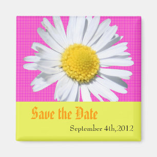 save the date,daisy flower magnet