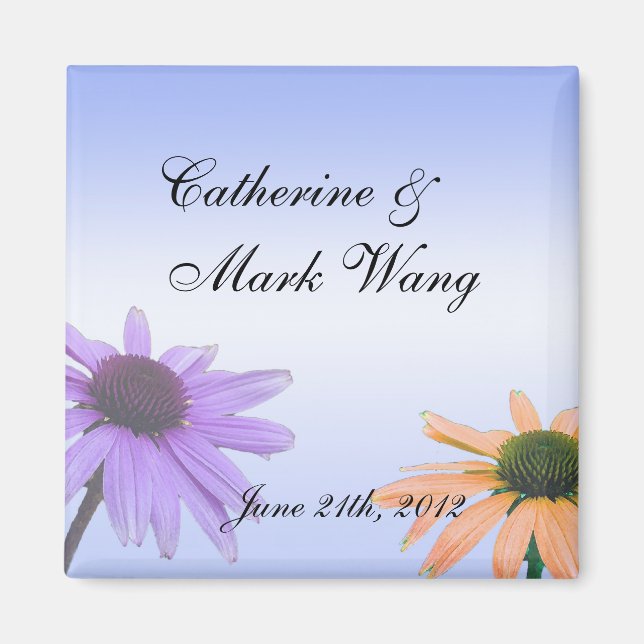 save the date,daisy flowers magnet (Front)