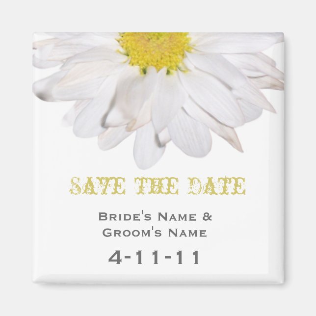 Save The Date - Daisy Wedding Magnet (Front)