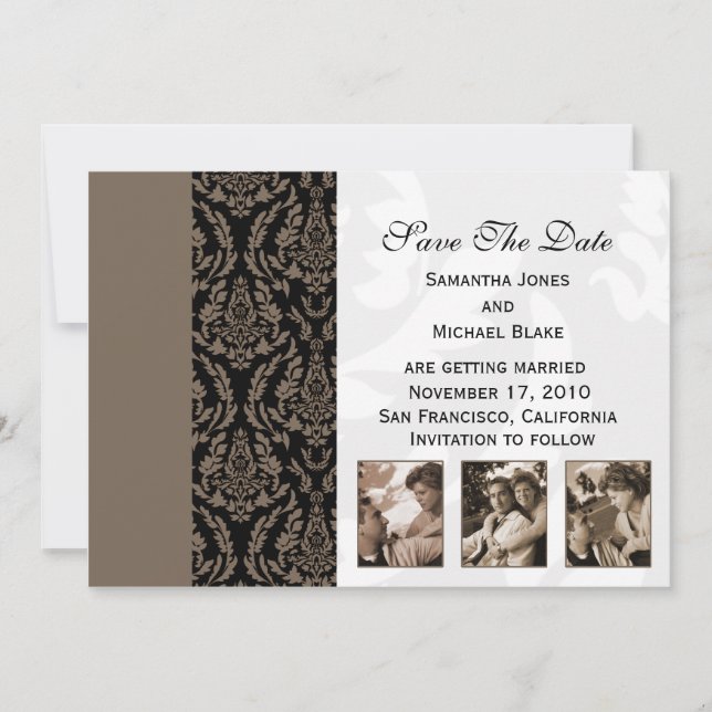 Save the Date -Damask (Front)