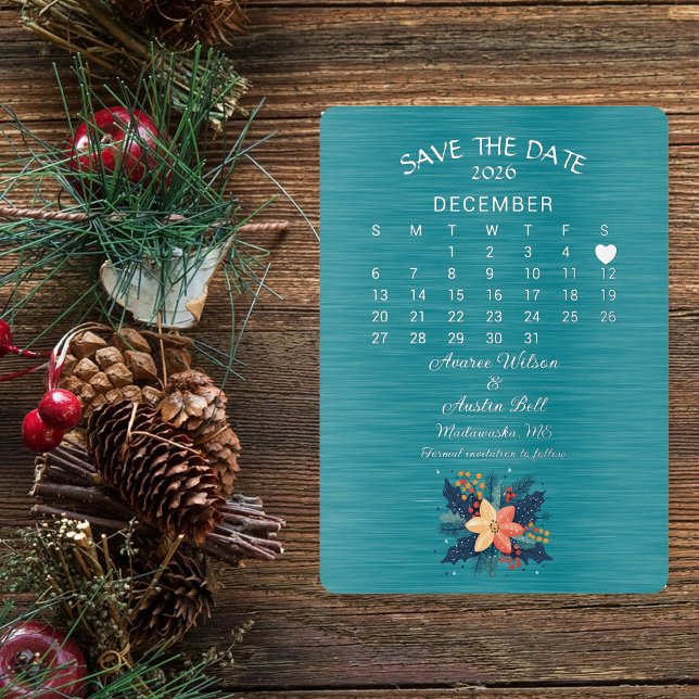 Save the Date December 2026 Wedding Foil Invitation (Creator Uploaded)