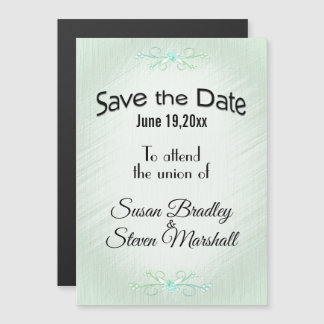 Save the Date Delicate Green Magnetic Invitation