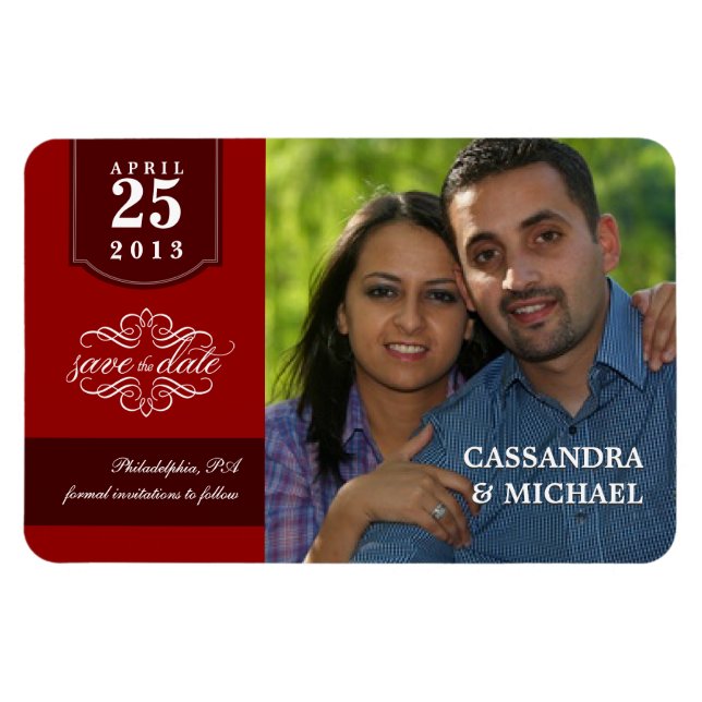 Save the Date Deluxe Magnets with Your Photo (Horizontal)