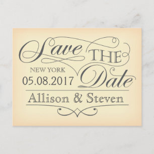 Save the date design announcement postcard